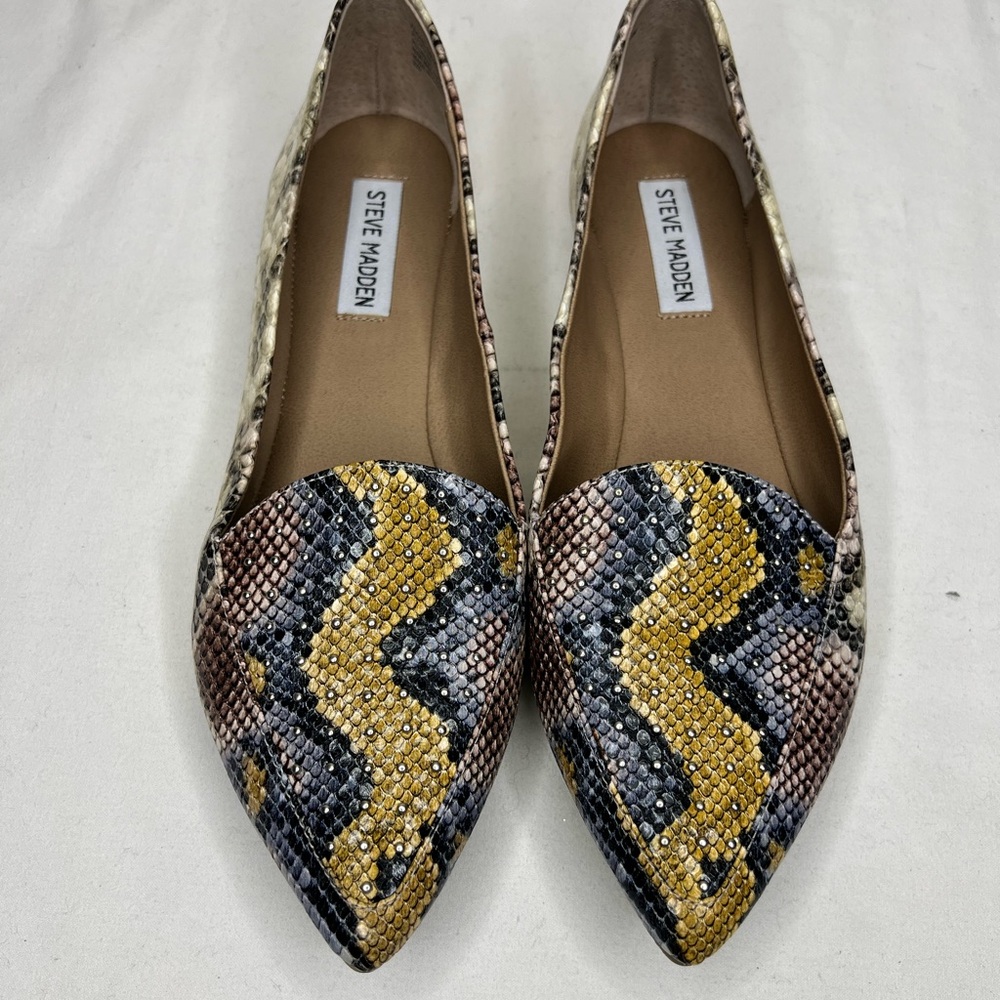 Steve Madden Yellow and Black Snakeskin Flats
